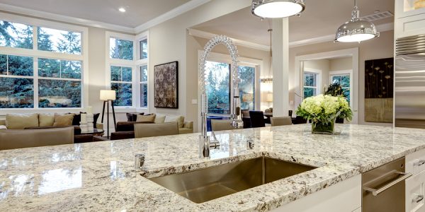 White Kitchen Design In New Luxurious Home Model Home Cleaning